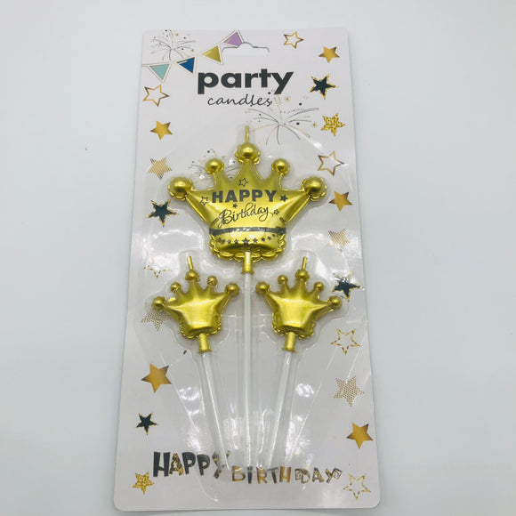 Gold Crown Birthday Candles