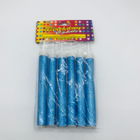 Blue Firework Sparkler Candles 6pcs