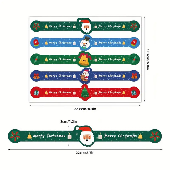 Long Style Christmas Stickers (22cm x 3cm) 5pcs