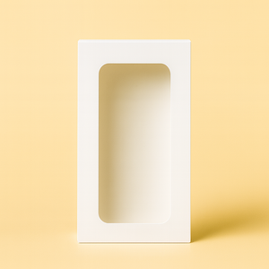 Medium White Biscuit Box with Window (Approx. 32 x 17.5 x 5cm)