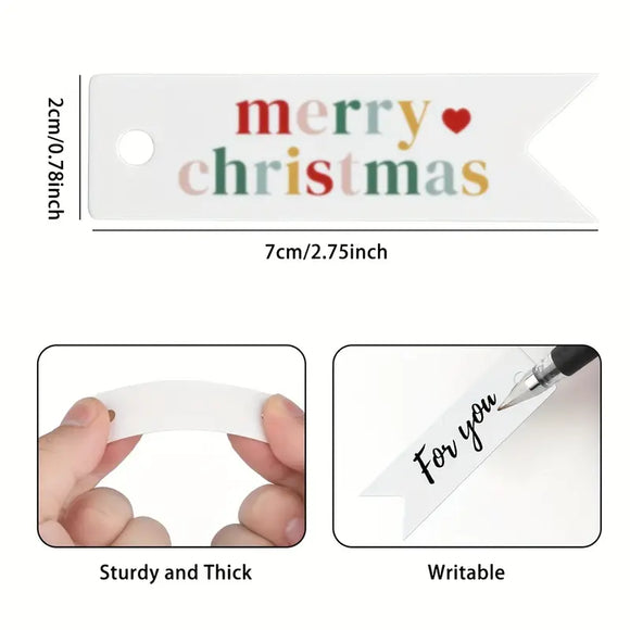 Merry Christmas Colourful Tag 10pcs