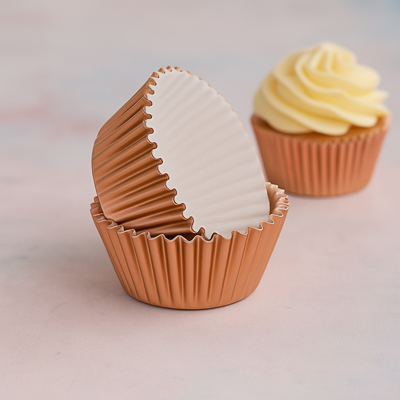 Metallic Baking Rose Gold Paper Cups 50pcs