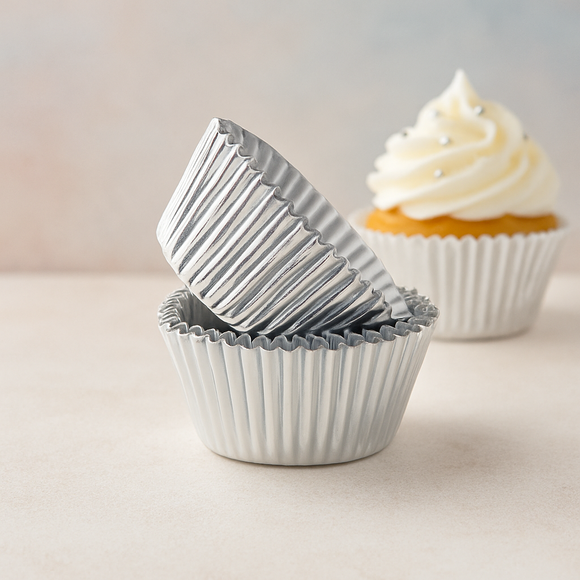 Metallic Baking Silver Paper Cups 50pcs