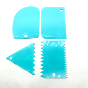 Mini Double Sided Pattern Scraper 4pc