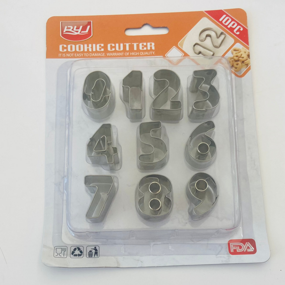 Number Cutter Small Stainless Steel 10pcs