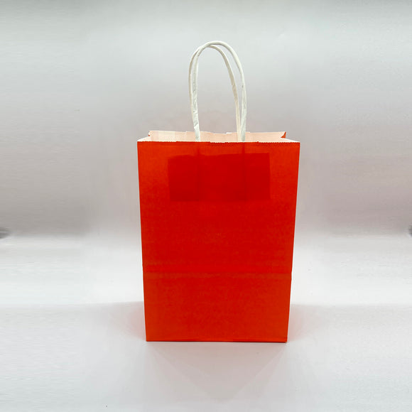 Orange Paper Gift Bag 5's 26cm x 21cm