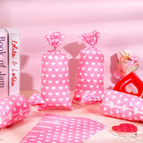 Valentines Pink Cellophane Treat Bags 5pc