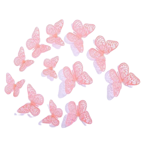 Butterflies 12pcs Pink