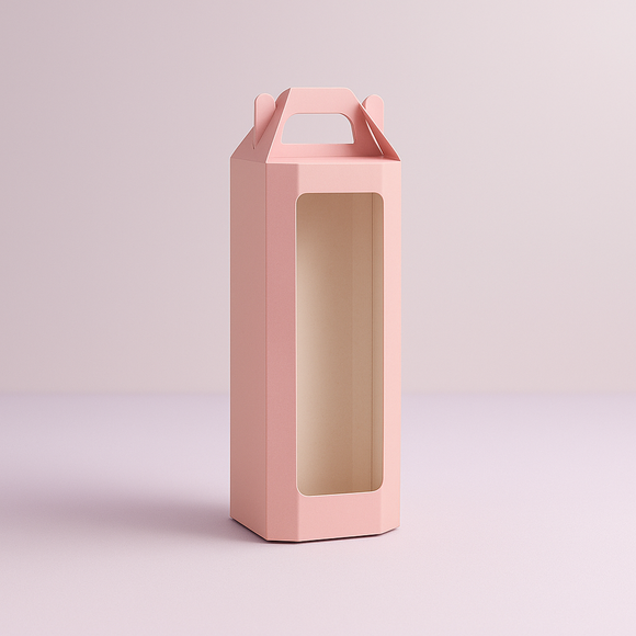Pink Tall Cookie Box with Window (Approx. 16 x 8.8cm)