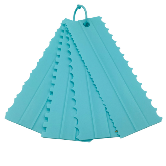 Plastic 8 Pattern Scraper Blue 20.5cm
