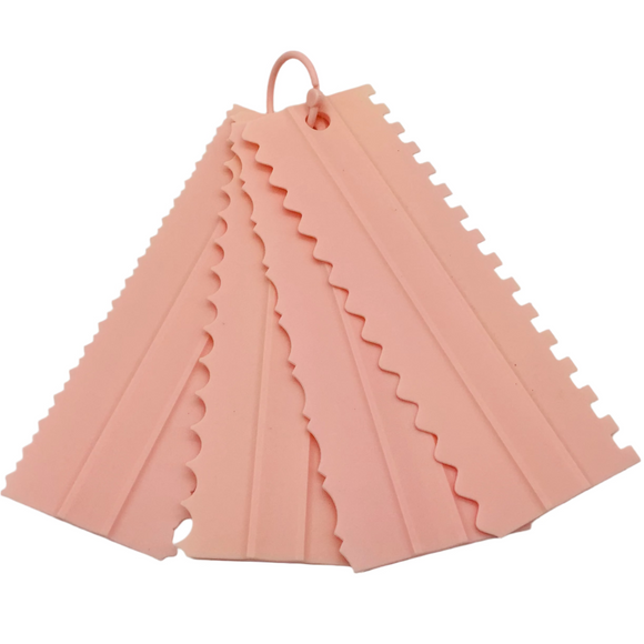 Plastic 8 Pattern Scraper Pink 20.5cm