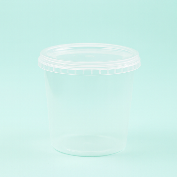 Plastic Tub With Lid 500ml Tamper Proof 6pcs