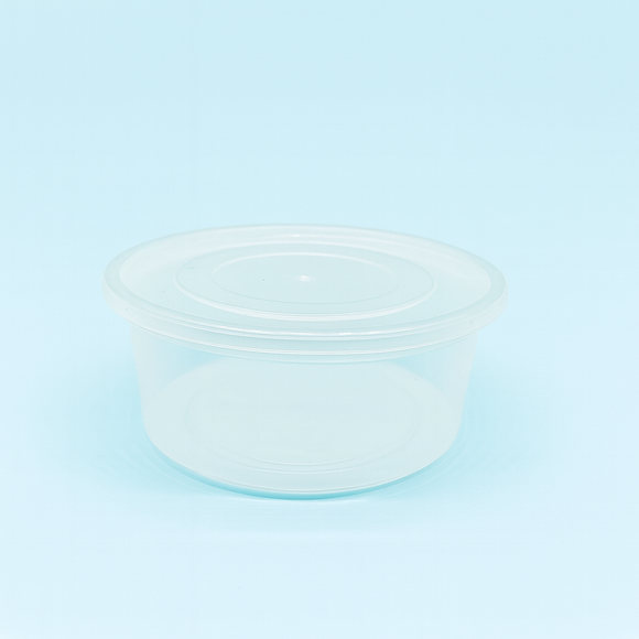 Plastic Tub with Vacuum Lid 250ml 6pcs