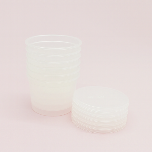 Plastic Tub with Vacuum Lid 90ml 6pcs