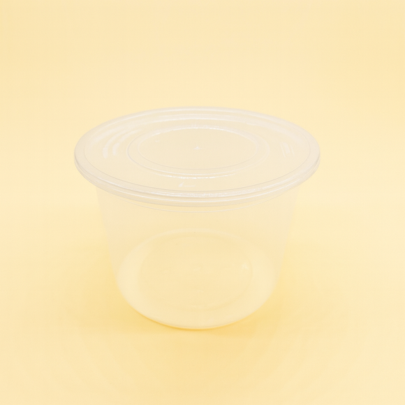 Plastic Tub with Vacuum Lid 500ml 6pcs