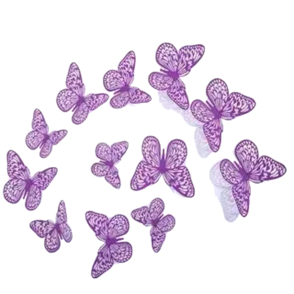 Butterflies 12pcs Purple
