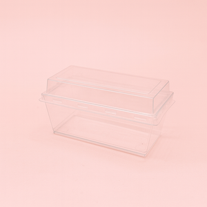 Rectangular Hard Plastic Dessert Cups with Lids 120ml 6pcs