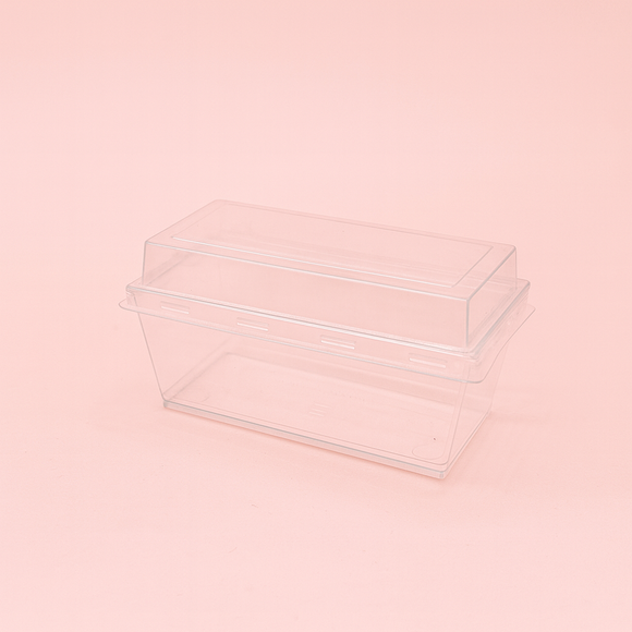 Rectangular Hard Plastic Dessert Cups with Lids 120ml 6pcs