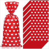 Valentines Red Cellophane Treat Bags 5pc