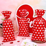 Valentines Red Cellophane Treat Bags 5pc
