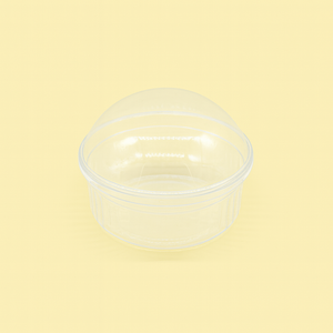 Round Striped Shallow Dessert Cup with Lid (7.5 x 3cm) 6pcs
