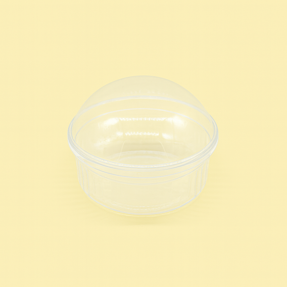 Round Striped Shallow Dessert Cup with Lid (7.5 x 3cm) 6pcs
