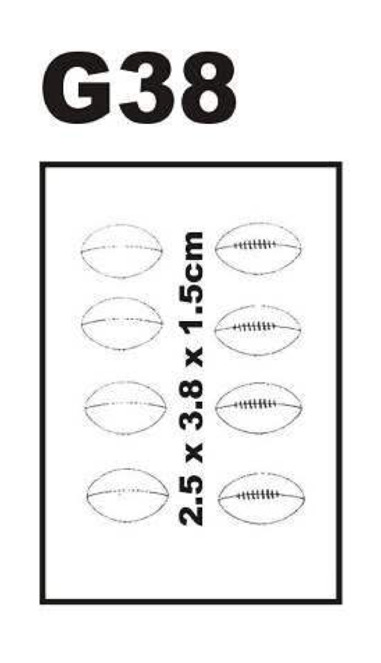 Barco Choc Mould - Rugby Ball G38