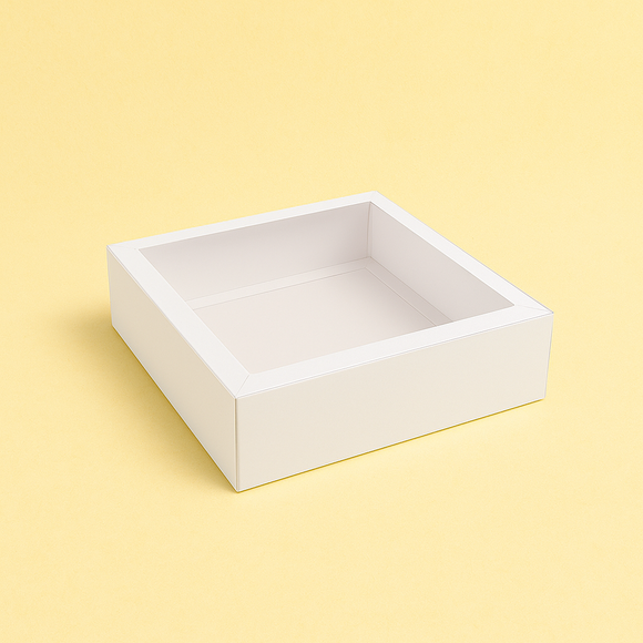 Square Cookie Box Clear Lid 190x190x60mm