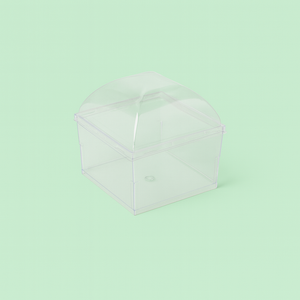 Square Shallow Clear Dessert Cup with Lid (6 x 4cm) 6pcs