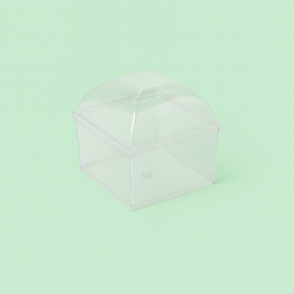 Square Shallow Clear Dessert Cup with Lid (6 x 4cm) 6pcs
