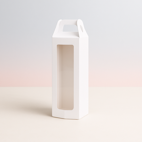 White Tall Cookie Box with Window (Approx. 16 x 8.5cm)