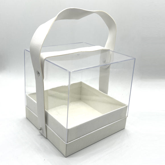 White Box & Handle with Perspex Lid