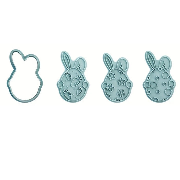 Bunny Ear Cutter with Stamps 4pcs