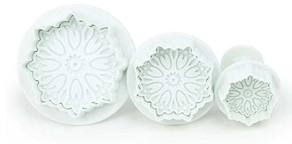 Floral Pattern Plunger Cutter 3pcs