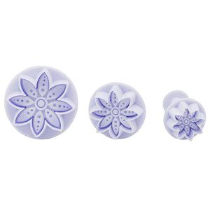 Patterned Flower Plunger Cutter 3pcs