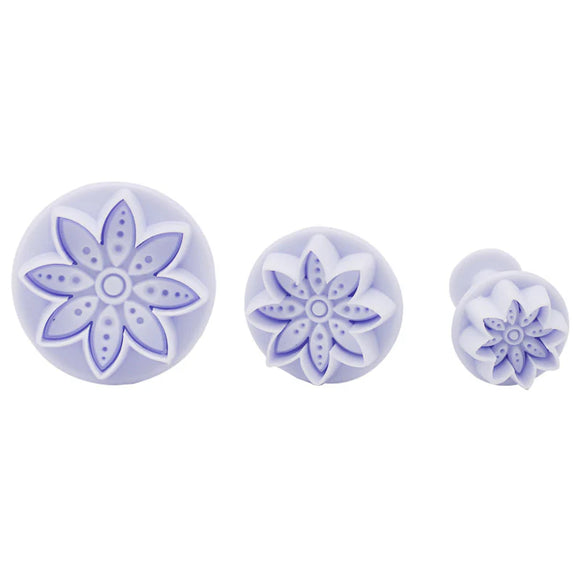 Patterned Flower Plunger Cutter 3pcs