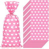 Valentines Pink Cellophane Treat Bags 5pc