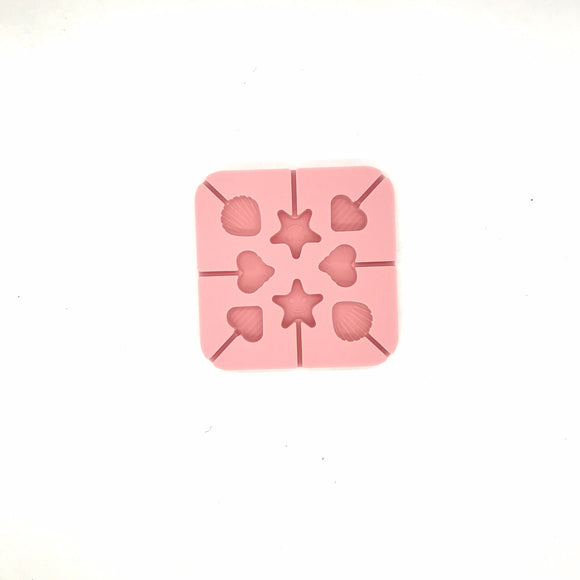 Silicone Lollipop Mould Star and Heart Shell