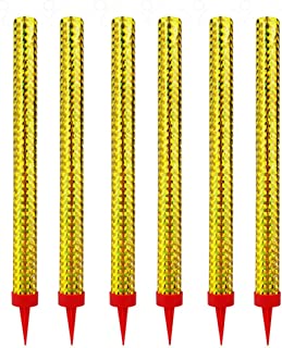 Gold Firework Sparkler Candles 6pcs Long