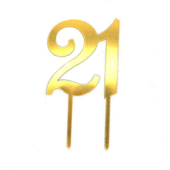 Gold NP Topper - Number 21 19602