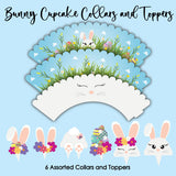 Easter Cupcake Collars and Toppers 6pcs