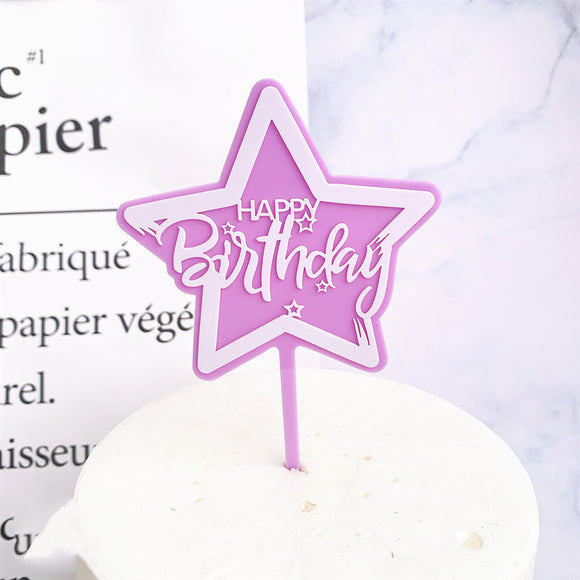 Star Hbd Topper Purple White
