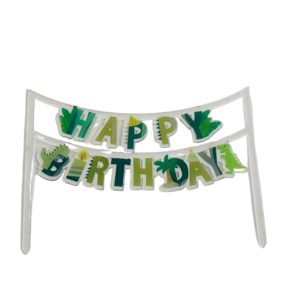 Dino Banner Happy Birthday Topper