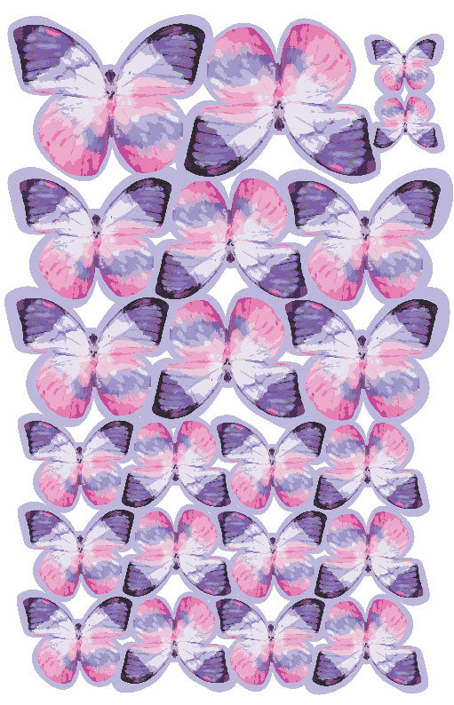 Fluttery Butterflies Purple 22pcs