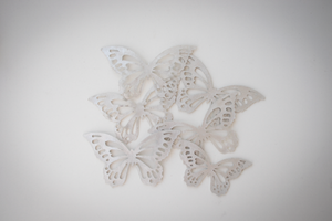 Metallic Butterflies Silver 22pcs