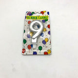 Silver Number Candle Metallic 7cm