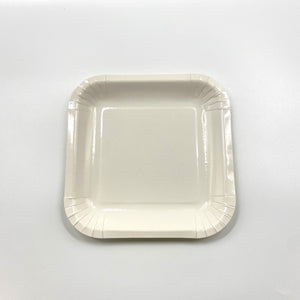 White 7" Square Paper Plates 10pcs