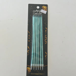 Blue Metallic XLong Birthday Candles 18cm
