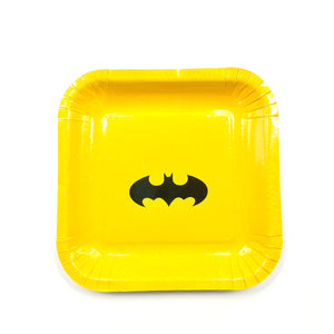 Square Plates 10pcs Batman 9"/22.86cm