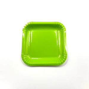 Green 7" Square Paper Plates 10pcs